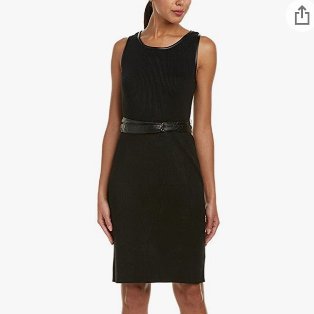 Brown Ribbed Fitted Dress